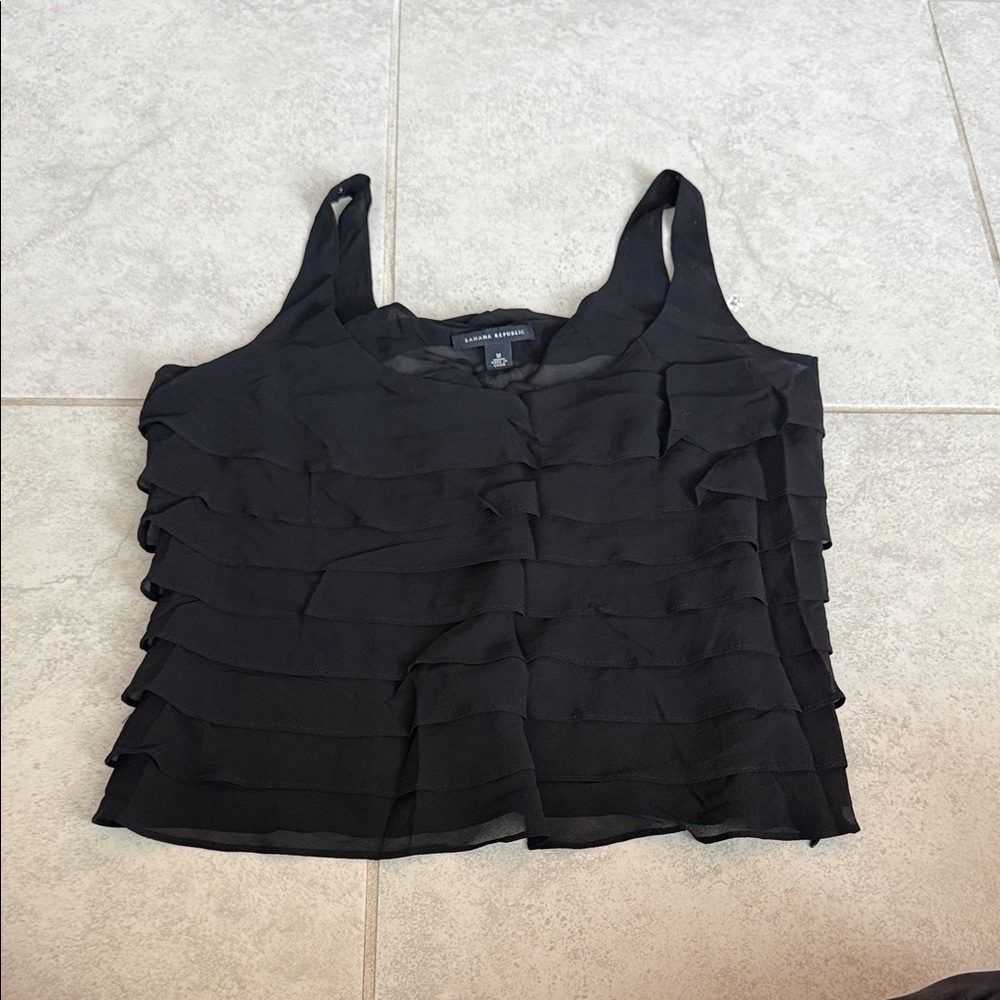 Banana Republic Black Layered Tank Top